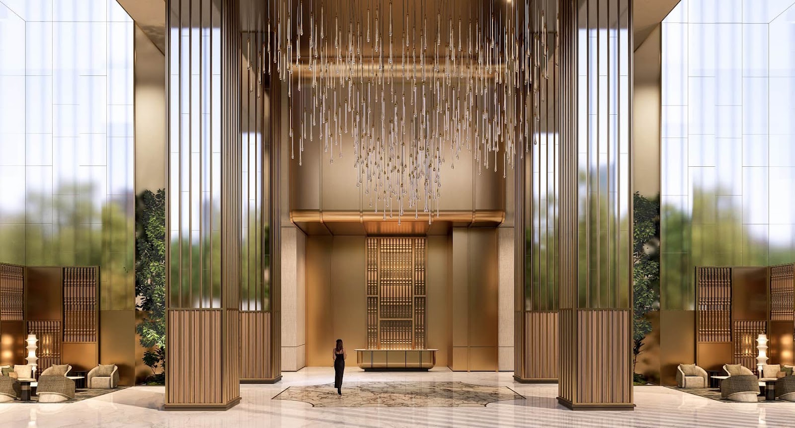 Sảnh lễ tân dự án Times Square Phạm Hùng