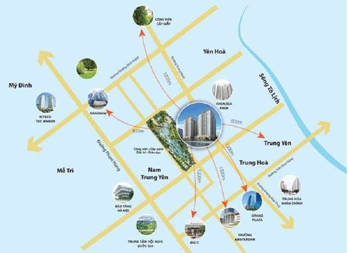 Vị trí dự án chung cư Home City Trung Kính