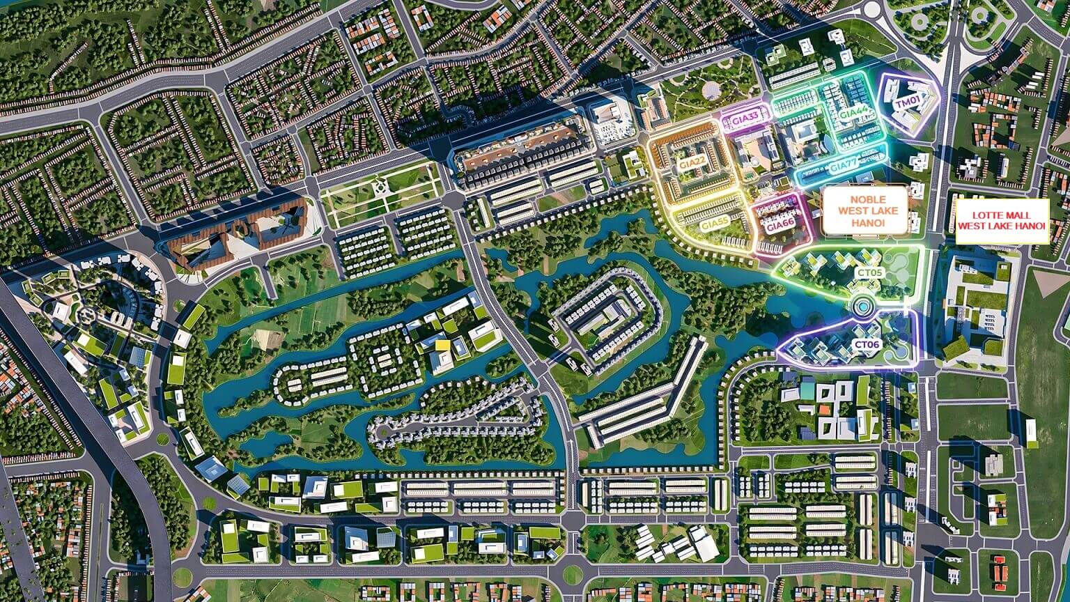 NobleX West Lake nằm trong quần thể khu đô thị Ciputra Hà Nội